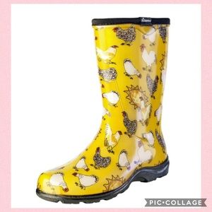 Sloggers Womens Rain & Garden Boots Chicken Print
